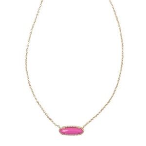 Kendra Scott Elisa Thin Gold Pendent Necklace Hot Pink